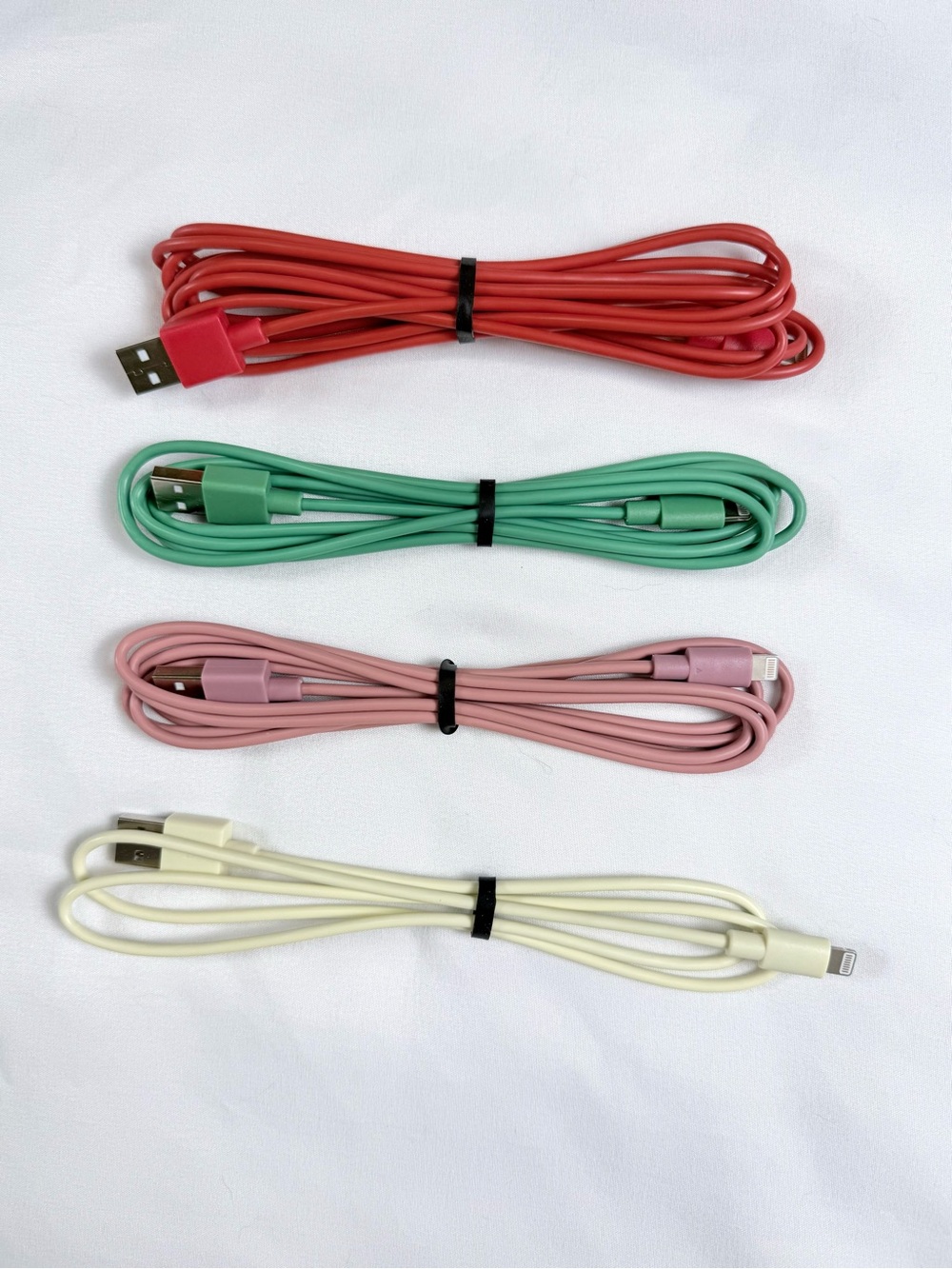 USB to Lightning Charging Cable Multicolor 4-Pack Bundle NWOT